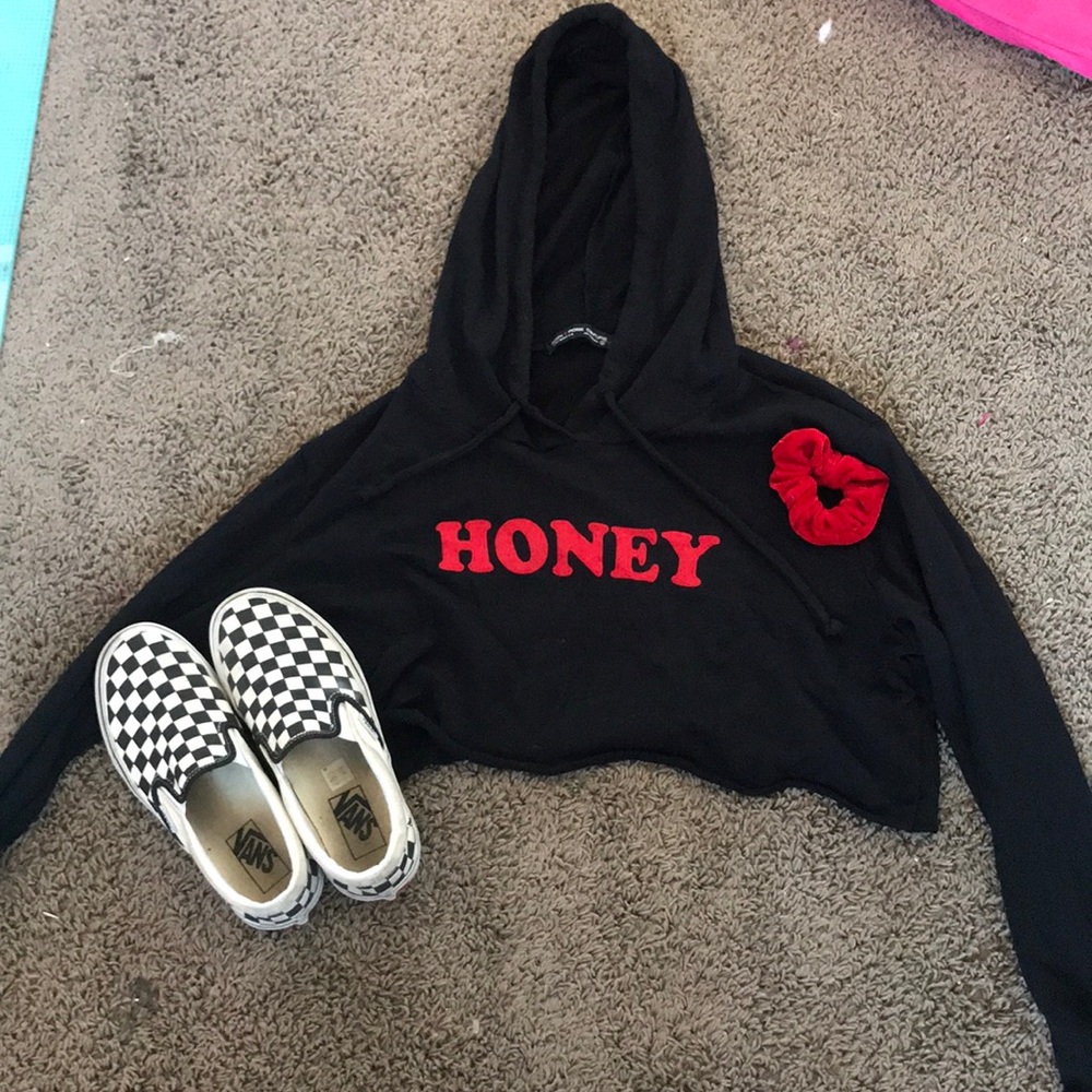 Black cropped hoodie! New with Tags